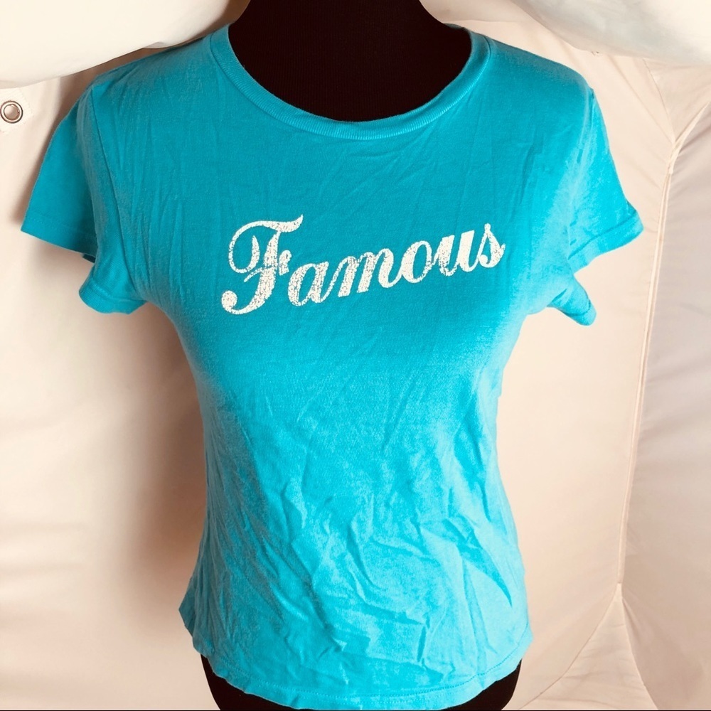 Guess Jeans Y2K turquoise graphic short sleeve crew neck t-shirt